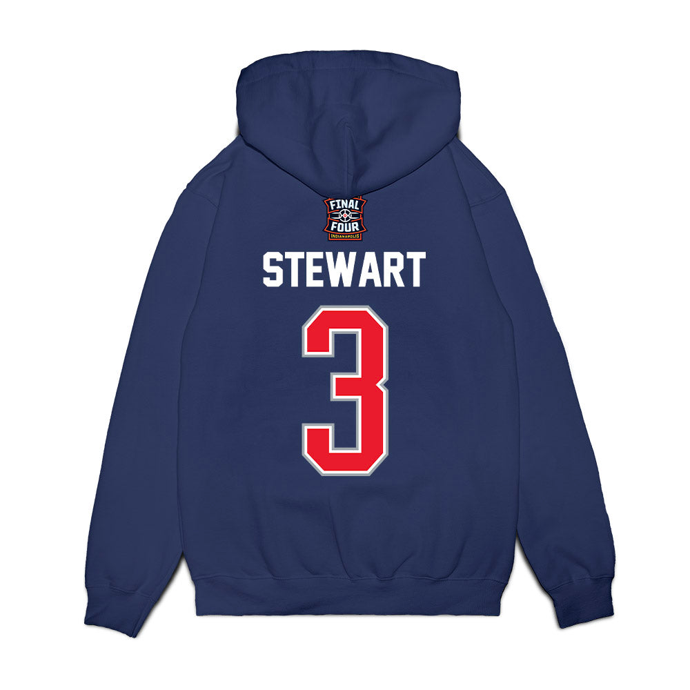 UConn - NCAA Men's Basketball : Jaylin Stewart - Final Four NCAA® March Madness® 2026 Fleece Hooded Sweatshirt-1