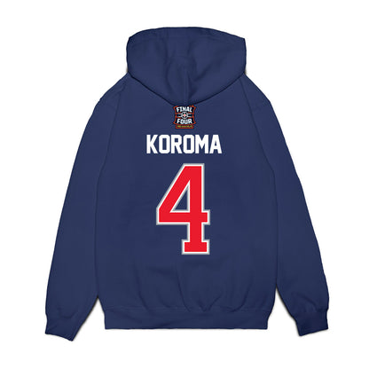 UConn - NCAA Men's Basketball : Dwayne Koroma - Final Four NCAA® March Madness® 2026 Fleece Hooded Sweatshirt-1