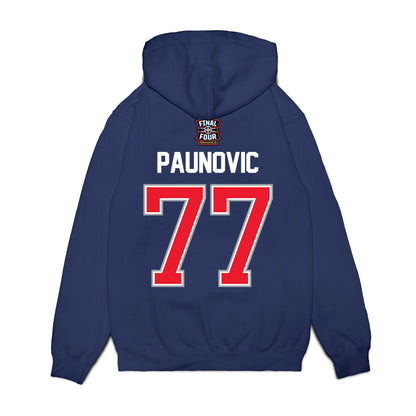 UConn - NCAA Men's Basketball : Uros Paunovic - Final Four NCAA® March Madness® 2026 Fleece Hooded Sweatshirt-1
