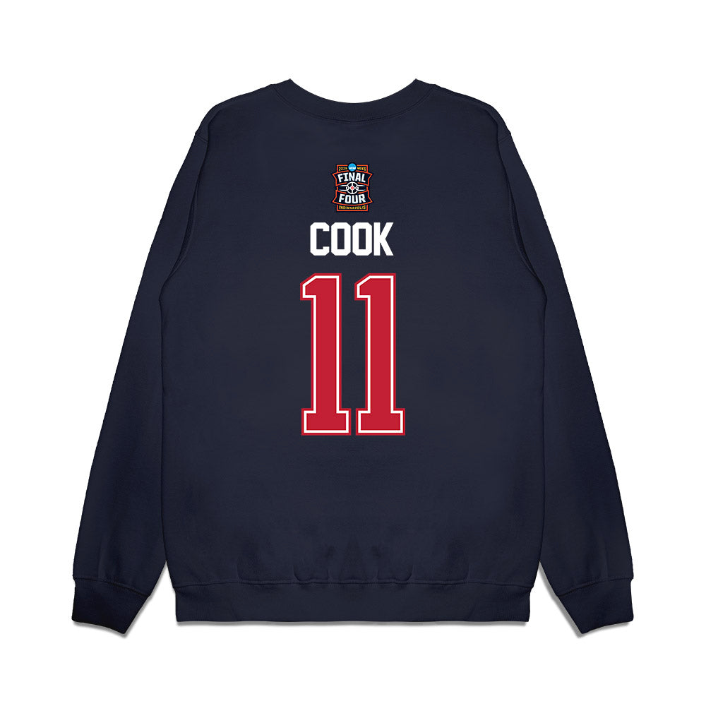 Arizona - NCAA Men's Basketball : Jackson Cook - Final Four NCAA® March Madness® 2026 Premium Crewneck Sweatshirt-1