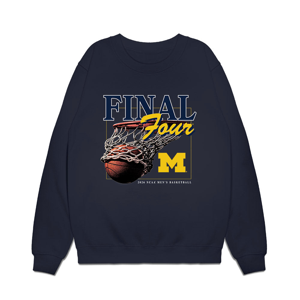 Michigan - NCAA Men's Basketball : Will Tschetter - Final Four NCAA® March Madness® 2026 Premium Crewneck Sweatshirt-0