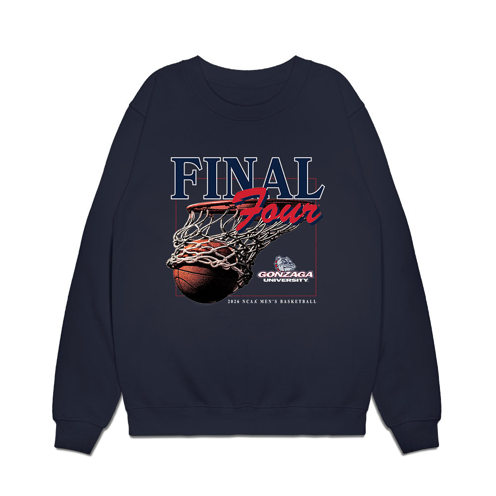 Gonzaga - NCAA Men's Basketball : Braden Huff - Final Four NCAA® March Madness® 2026 Premium Crewneck Sweatshirt-0