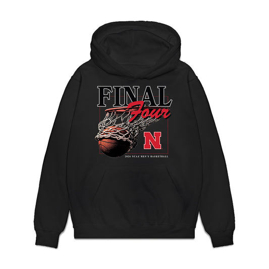 Nebraska - NCAA Men's Basketball : Connor Essegian - Final Four NCAA® March Madness® 2026 Premium Hooded Sweatshirt-0