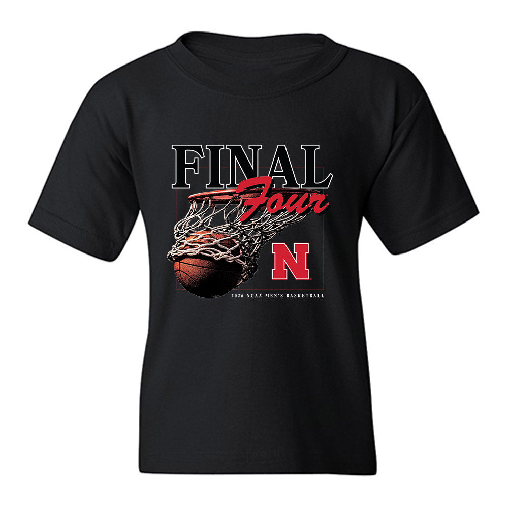 Nebraska - NCAA Men's Basketball : Connor Essegian - Final Four NCAA® March Madness® 2026 Youth T-Shirt-0