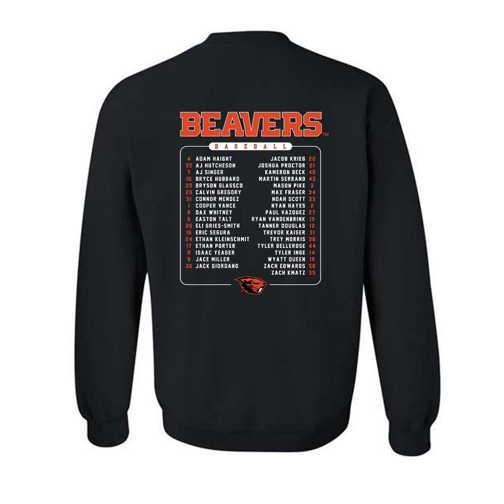 Oregon State - NCAA Baseball : - Roster Crewneck Sweatshirt-1