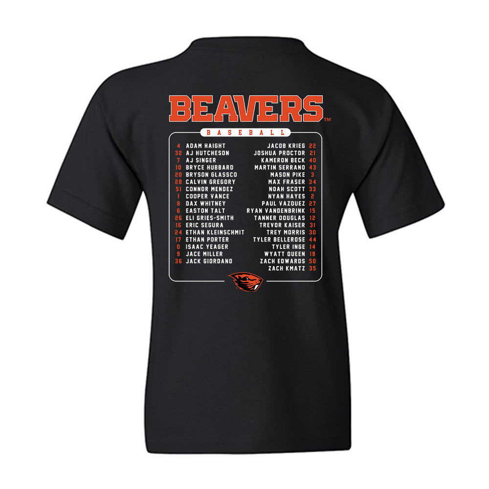Oregon State - NCAA Baseball : - Roster Youth T-Shirt-1