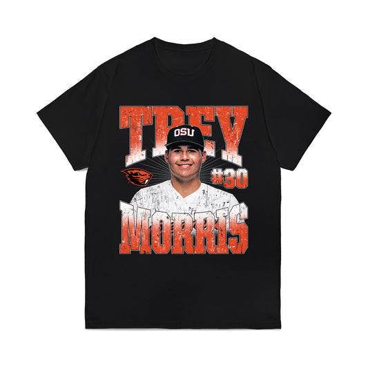 Oregon State - NCAA Baseball : Trey Morris - Collage Comfort Colors T-Shirt-0