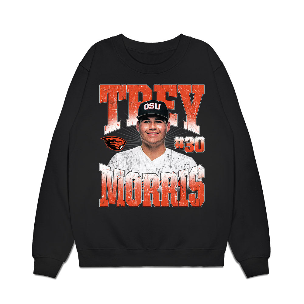 Oregon State - NCAA Baseball : Trey Morris - Collage Premium Crewneck Sweatshirt-0