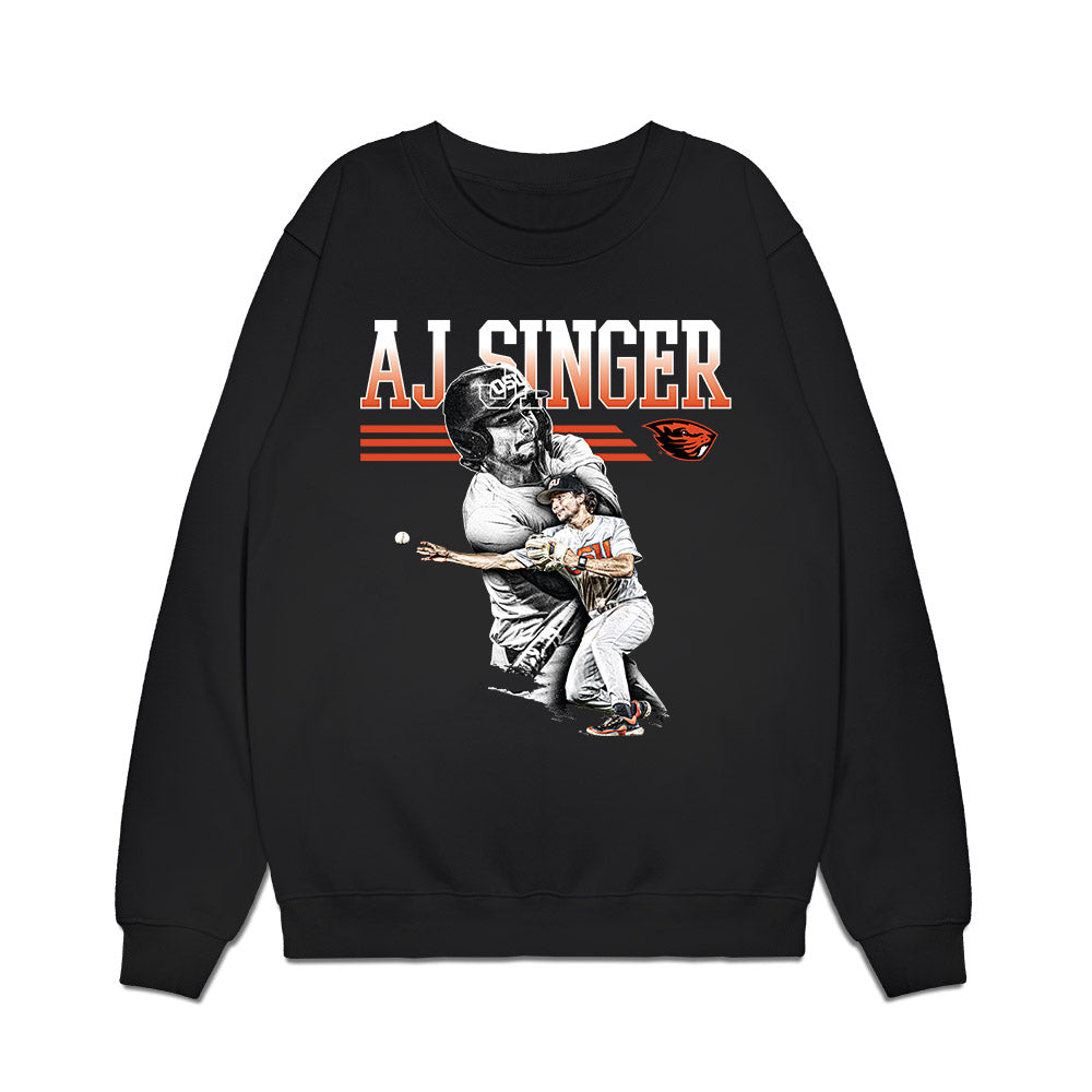 Oregon State - NCAA Baseball : Aj Singer - Collage Premium Crewneck Sweatshirt-0