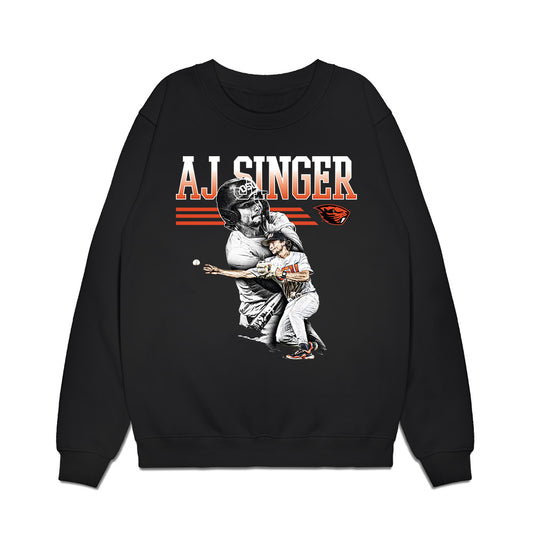 Oregon State - NCAA Baseball : Aj Singer - Collage Premium Crewneck Sweatshirt-0
