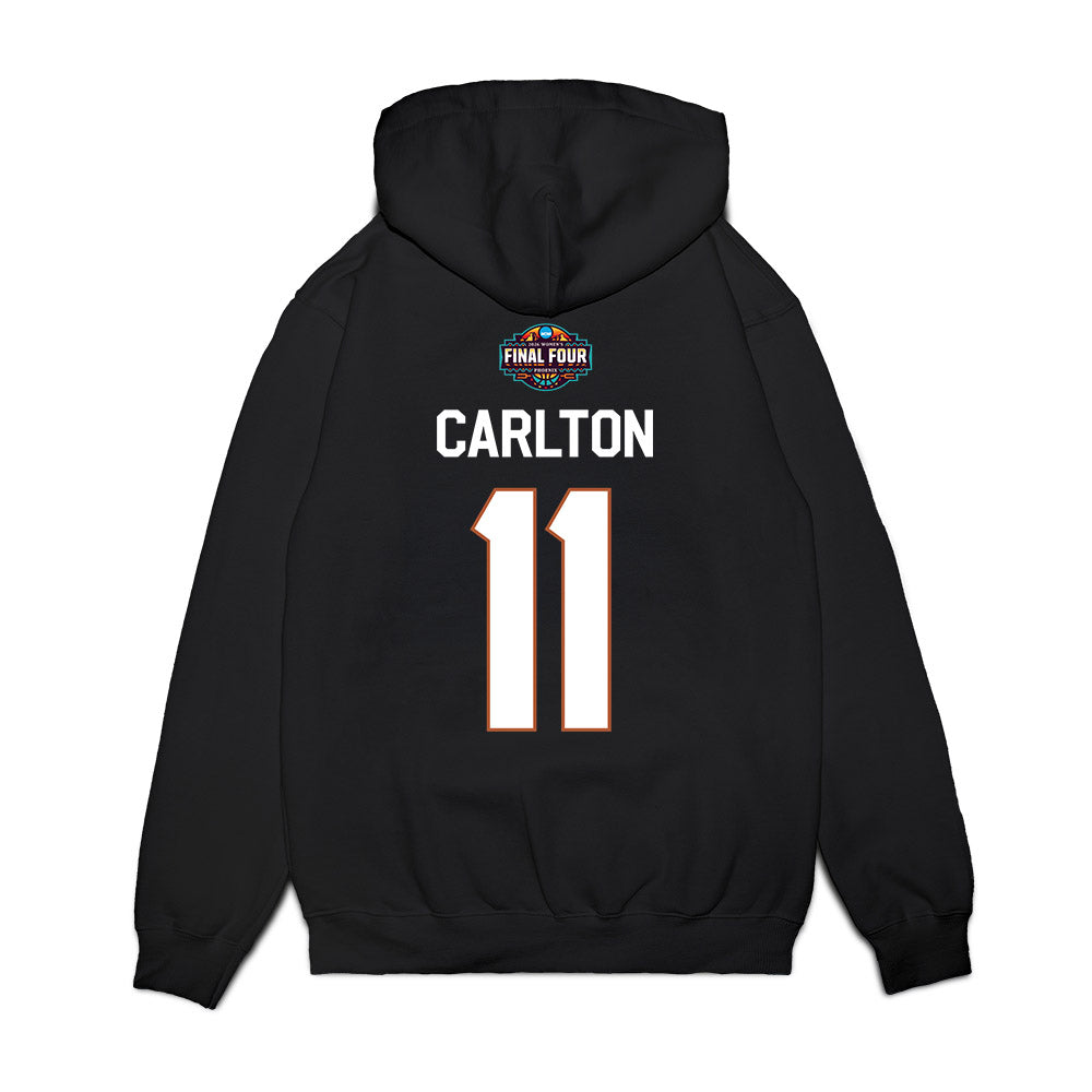 Texas - NCAA Women's Basketball : Justice Carlton - Final Four NCAA® March Madness® 2026 Premium Hooded Sweatshirt-1