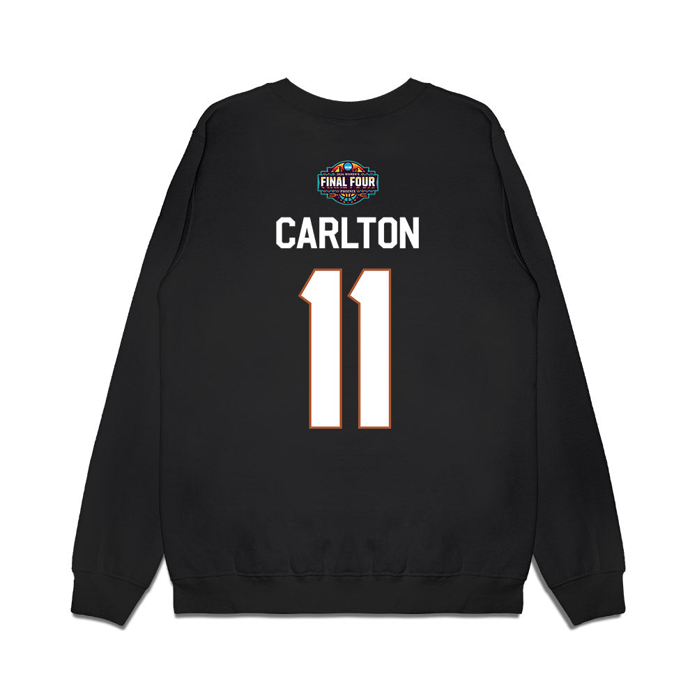 Texas - NCAA Women's Basketball : Justice Carlton - Final Four NCAA® March Madness® 2026 Premium Crewneck Sweatshirt-1