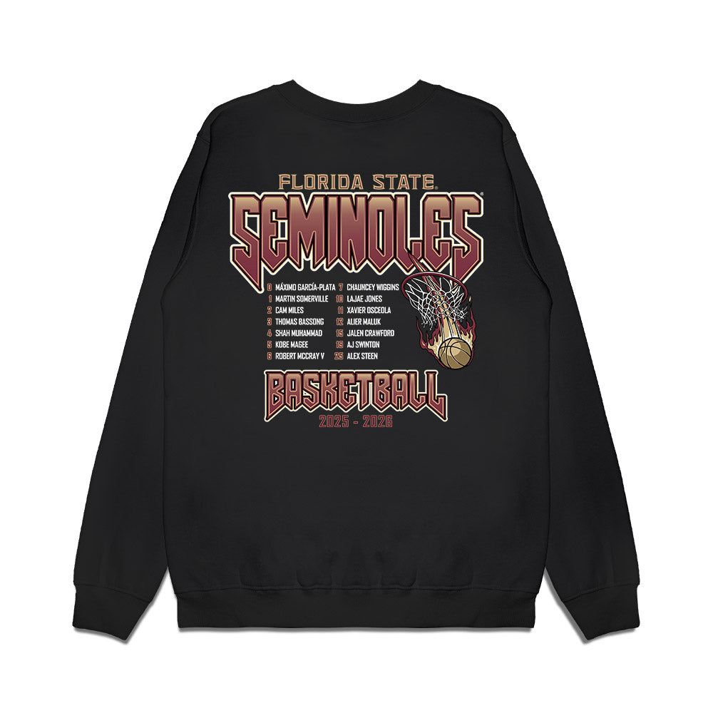 FSU - NCAA Men's Basketball : - Roster Premium Crewneck Sweatshirt-1