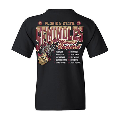 FSU - NCAA Women's Basketball : - Roster List Youth T-Shirt-1