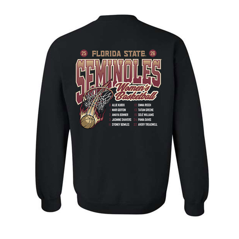 FSU - NCAA Women's Basketball : - Roster List Crewneck Sweatshirt-1