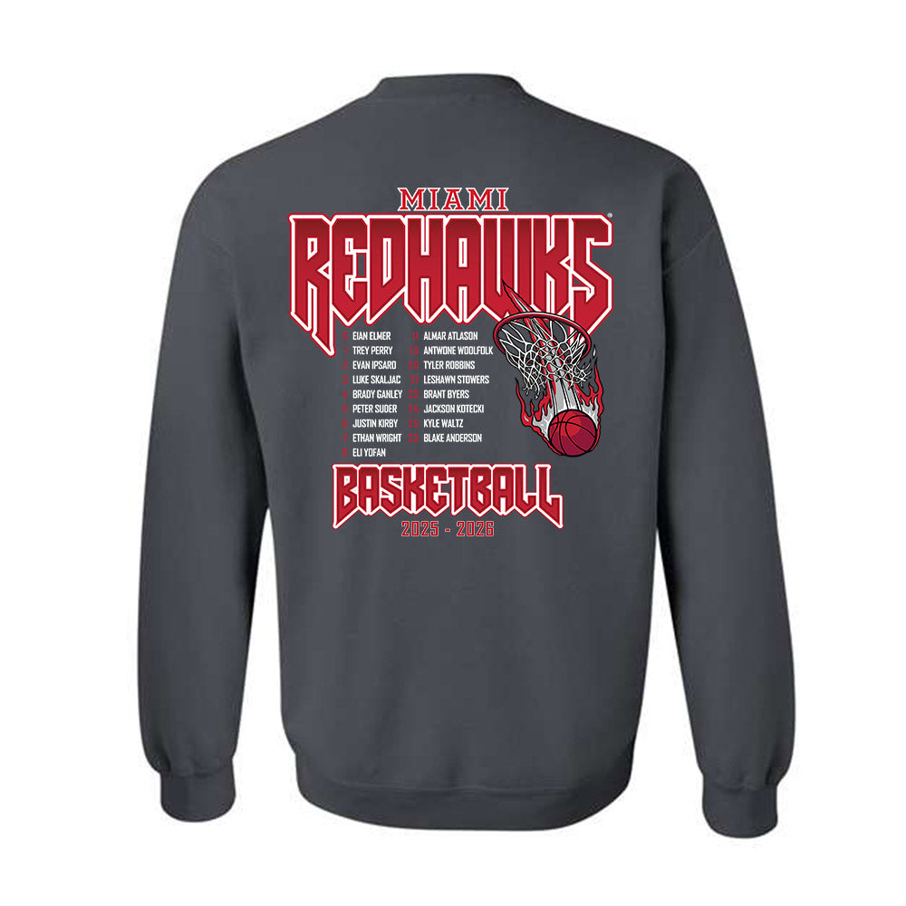 Miami - NCAA Men's Basketball : - Roster List Crewneck Sweatshirt-1