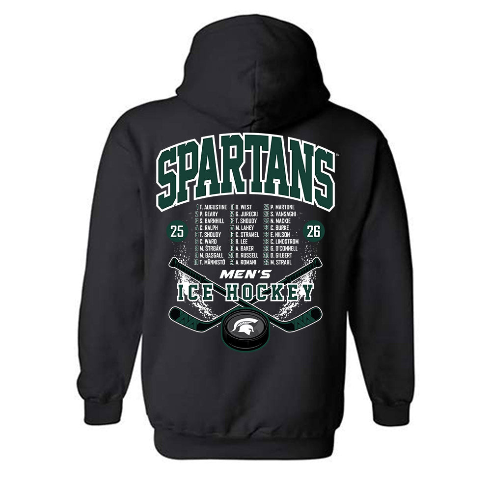 Michigan State - NCAA Men's Ice Hockey : - Roster List Hooded Sweatshirt-1