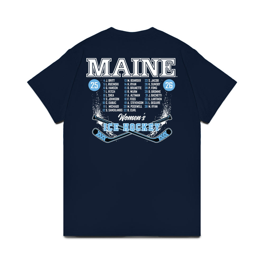 Maine - NCAA Womens Ice Hockey : Roster List Comfort Colors T-Shirt-1