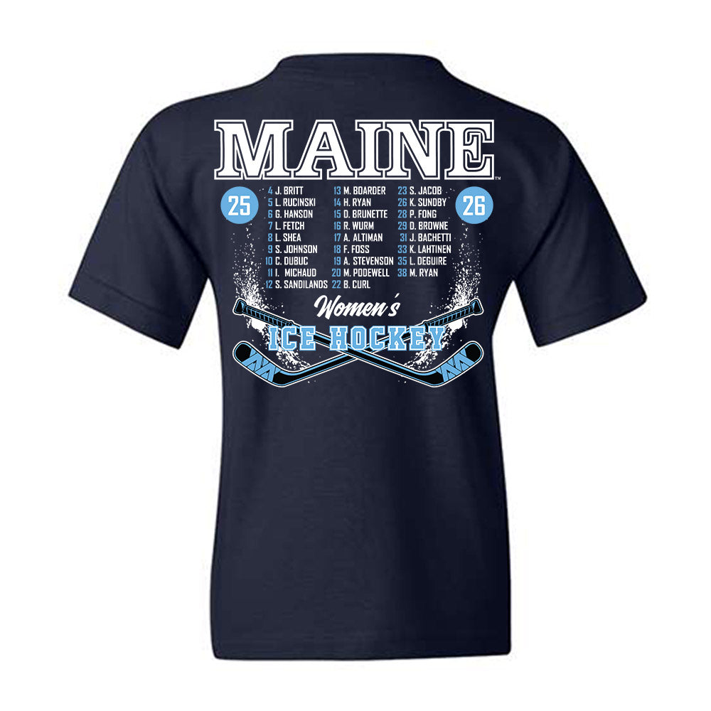 Maine - NCAA Womens Ice Hockey : Roster List Youth T-Shirt-1