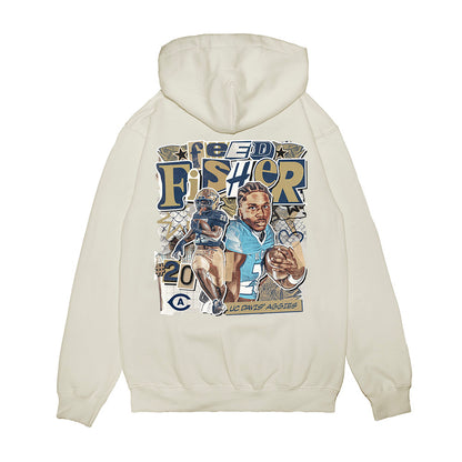 UC Davis - NCAA Football : Jordan Fisher - Collage Premium Hooded Sweatshirt-1