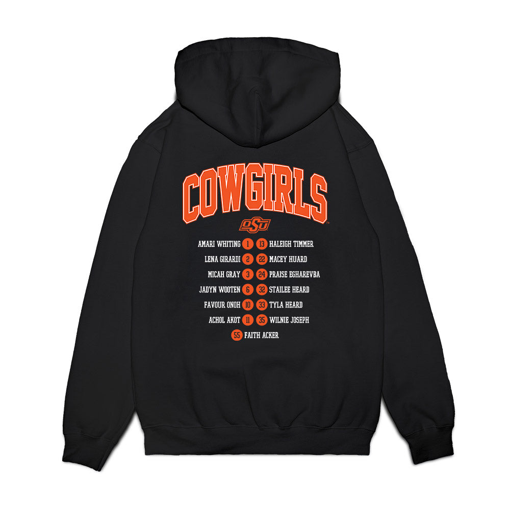 Oklahoma State - NCAA Women's Basketball : - Roster List Premium Hooded Sweatshirt-1