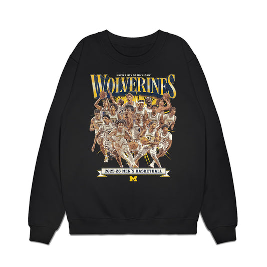 Michigan - NCAA Men's Basketball : - Team Collage Premium Crewneck Sweatshirt-0