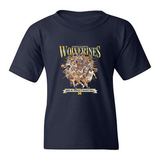 Michigan - NCAA Women's Basketball : - Team Collage Youth T-Shirt-0