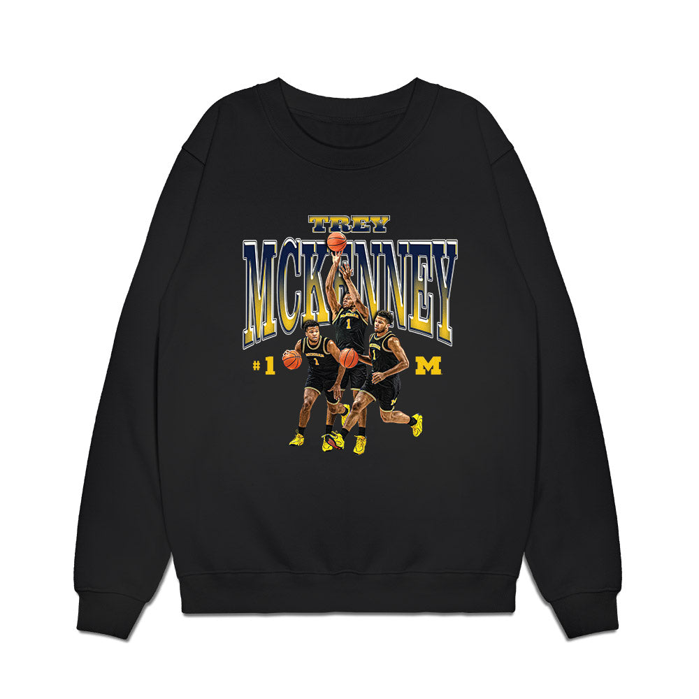 Michigan - NCAA Men's Basketball : Trey McKenney - Collage Premium Crewneck Sweatshirt-0