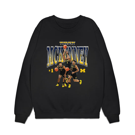 Michigan - NCAA Men's Basketball : Trey McKenney - Collage Premium Crewneck Sweatshirt-0