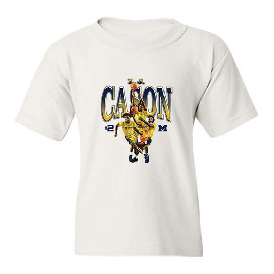 Michigan - NCAA Men's Basketball : Lorenzo Cason - Collage Youth T-Shirt-0