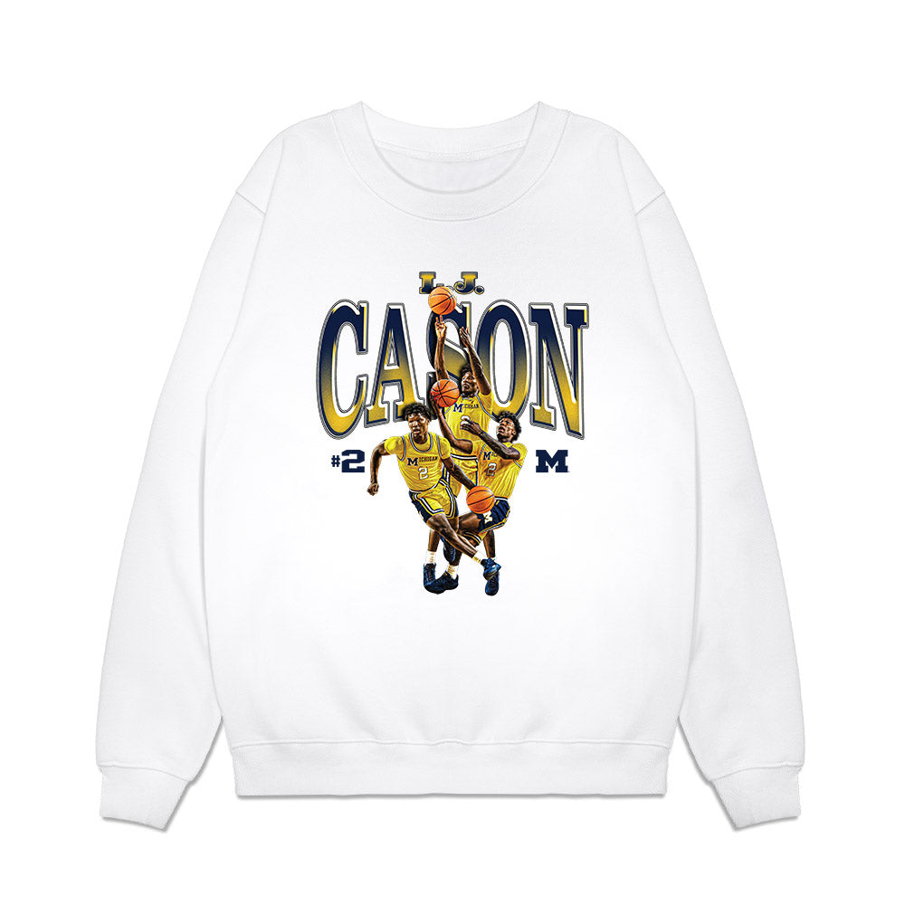 Michigan - NCAA Men's Basketball : Lorenzo Cason - Collage Premium Crewneck Sweatshirt-0