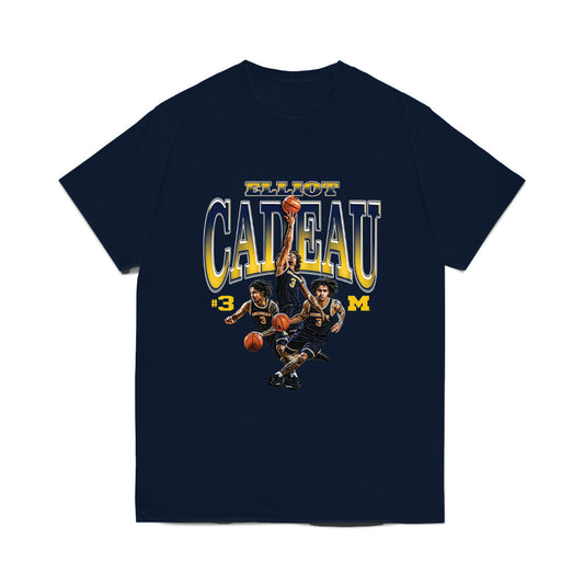 Michigan - NCAA Men's Basketball : Elliot Cadeau - Collage Comfort Colors T-Shirt-0