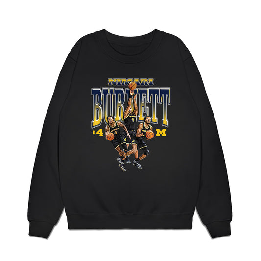 Michigan - NCAA Men's Basketball : Nimari Burnett - Collage Premium Crewneck Sweatshirt-0