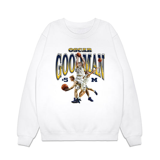 Michigan - NCAA Men's Basketball : Oscar Goodman - Collage Premium Crewneck Sweatshirt-0