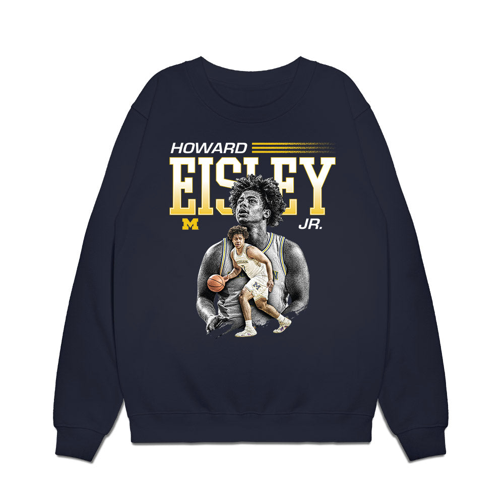 Michigan - NCAA Men's Basketball : Howard Eisley Jr - Collage Premium Crewneck Sweatshirt-0