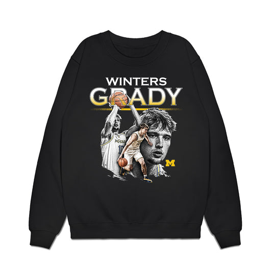 Michigan - NCAA Men's Basketball : Winters Grady - Collage Premium Crewneck Sweatshirt-0