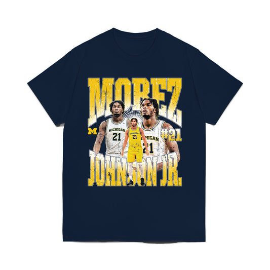 Michigan - NCAA Men's Basketball : Morez Johnson Jr. - Collage Comfort Colors T-Shirt-0