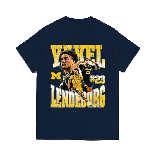 Michigan - NCAA Men's Basketball : Yaxel Lendeborg - Collage Comfort Colors T-Shirt-0