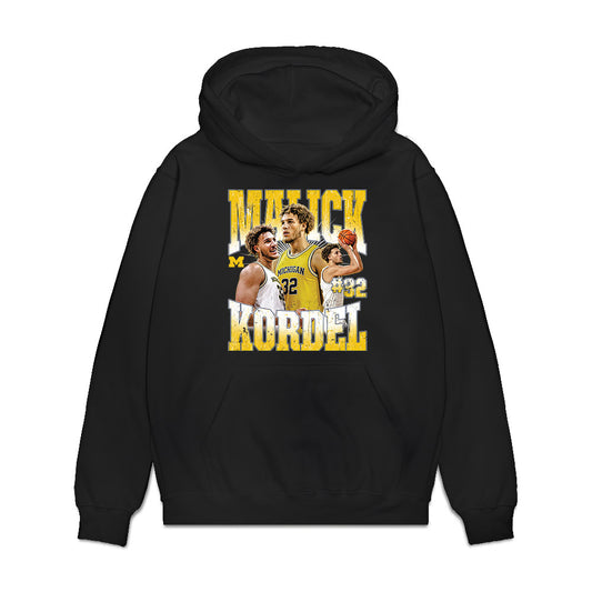 Michigan - NCAA Men's Basketball : Malick Kordel - Collage Premium Hooded Sweatshirt-0
