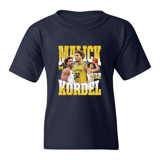 Michigan - NCAA Men's Basketball : Malick Kordel - Collage Youth T-Shirt-0