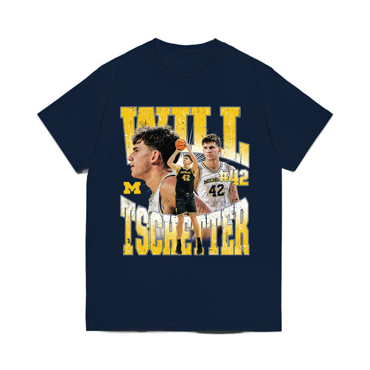 Michigan - NCAA Men's Basketball : Will Tschetter - Collage Comfort Colors T-Shirt-0