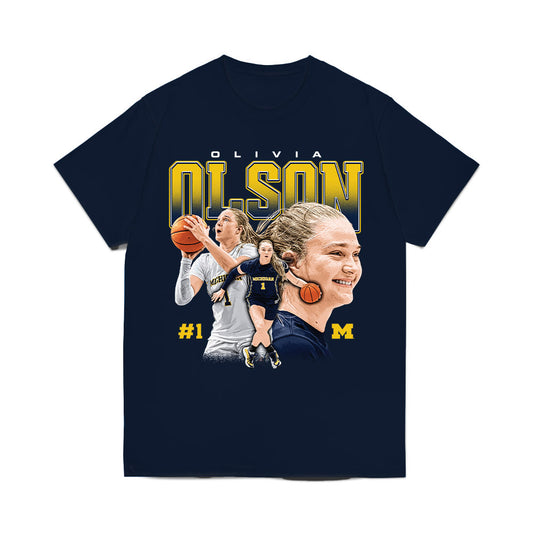 Michigan - NCAA Women's Basketball : Olivia Olson - Collage Comfort Colors T-Shirt-0