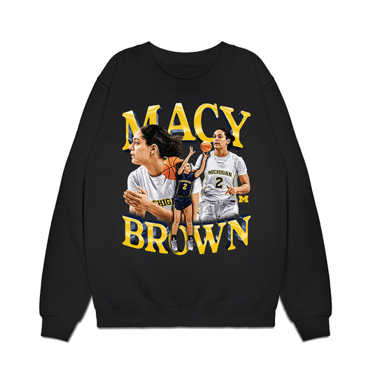 Michigan - NCAA Women's Basketball : Macy Brown - Premium Crewneck Sweatshirt-0