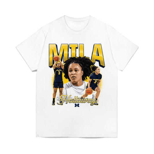 Michigan - NCAA Women's Basketball : Mila Holloway - Collage Comfort Colors T-Shirt-0