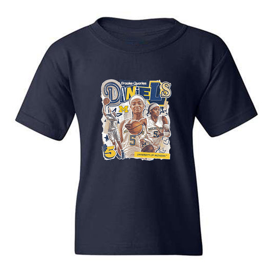 Michigan - NCAA Women's Basketball : Brooke Daniels - Collage Youth T-Shirt-0