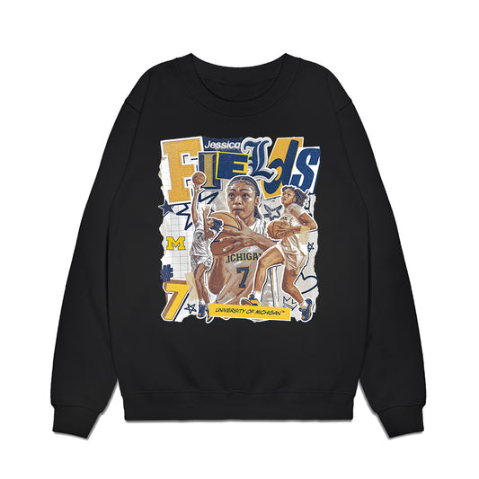 Michigan - NCAA Women's Basketball : Jessica Fields - Collage Premium Crewneck Sweatshirt-0