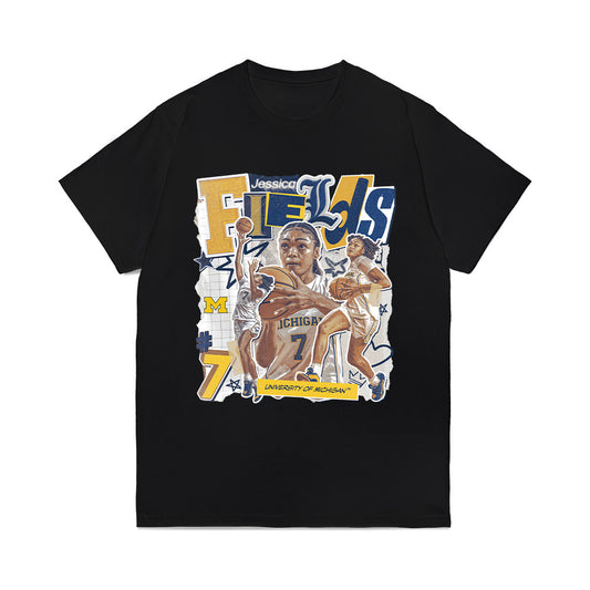 Michigan - NCAA Women's Basketball : Jessica Fields - Collage Comfort Colors T-Shirt-0