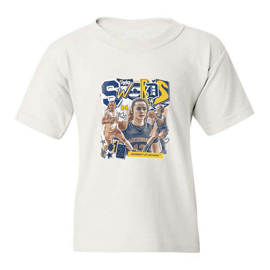Michigan - NCAA Women's Basketball : Syla Swords - Collage Youth T-Shirt-0