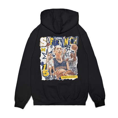 Michigan - NCAA Women's Basketball : Ashley Sofilkanich - Collage Premium Hooded Sweatshirt-1