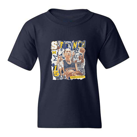 Michigan - NCAA Women's Basketball : Ashley Sofilkanich - Collage Youth T-Shirt-0